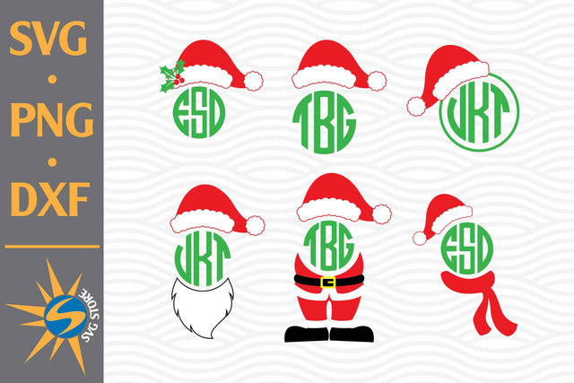 Santa Monogram SVG, PNG, DXF Digital Files Include SVG SVGStoreShop 