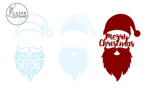 SANTA Multilayer Laser Cut Files for Christmas, Mandala, 3D Designs SVG LaserCutano 