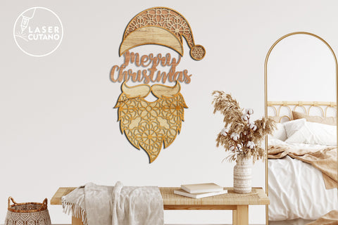 SANTA Multilayer Laser Cut Files for Christmas, Mandala, 3D Designs SVG LaserCutano 