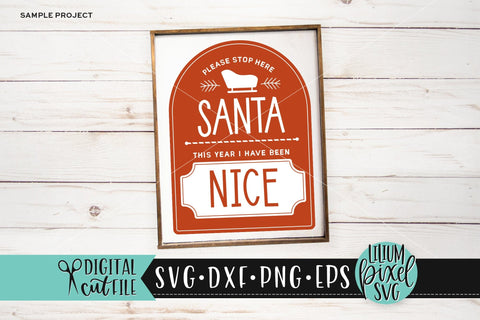 Santa Nice Sign Christmas SVG SVG Lilium Pixel SVG 