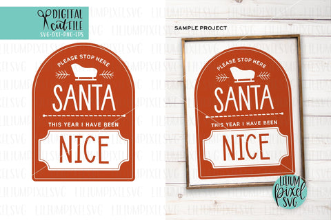 Santa Nice Sign Christmas SVG SVG Lilium Pixel SVG 