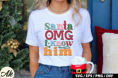 Santa omg i know him Retro SVG SVG akazaddesign 