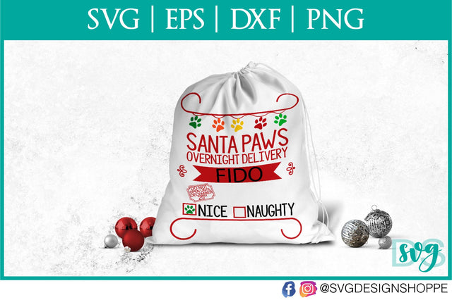 Santa Paws Santa Sack SVG SVG Design Shoppe 