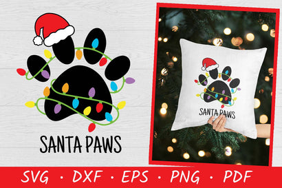 Santa Paws SVG | Christmas SVG | Dog Paw Print SVG SVG Irina Ostapenko 