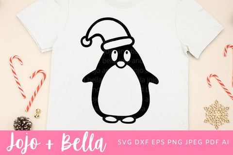 Santa Penguin SVG, Christmas Penguin svg, Penguin Svg, Christmas SVG, Christmas hat Svg, Xmas Penguin Svg, Cute Christmas penguin svg file SVG Jojo&Bella 