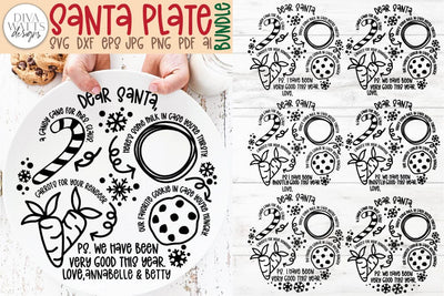 Santa Plate SVG Bundle | I, We & Non Personalized Versions Included SVG Diva Watts Designs 