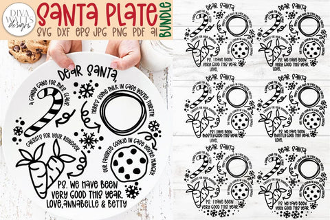 Santa Plate SVG Bundle | I, We & Non Personalized Versions Included SVG Diva Watts Designs 
