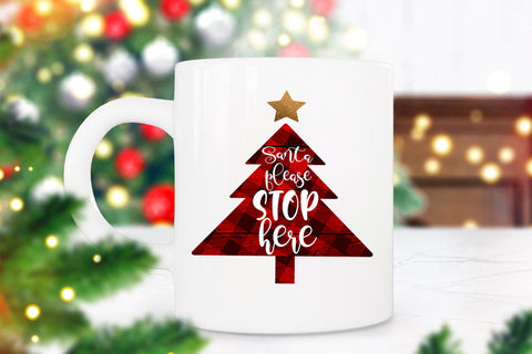Santa Please Stop Here- Christmas Sublimation Design Sublimation Happy Printables Club 