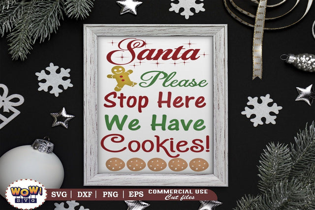Santa please stop here Svg, Christmas Svg, Winter Svg, Dxf, Png SVG Wowsvgstudio 
