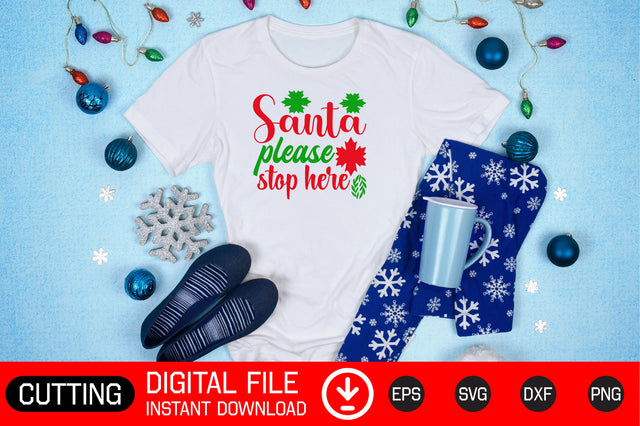 Santa Please Stop Here SVG CraftlabSvg29 