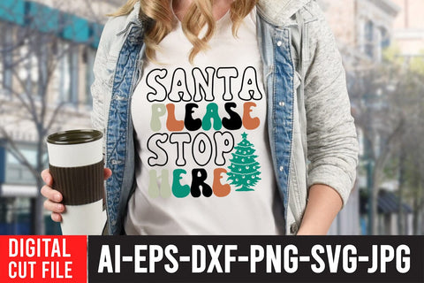 Santa Please Stop Here SVG Cut File SVG BlackCatsMedia 