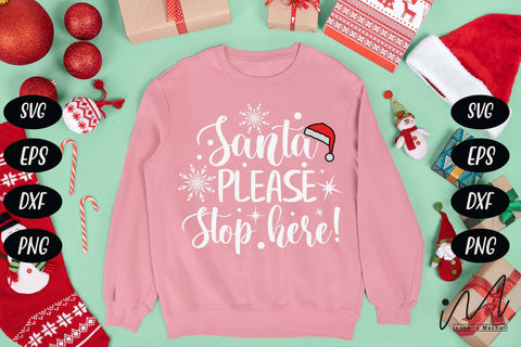 Santa please stop here svg, Santa Please Stop svg, Please Stop Here, Santa Stop Here, Christmas Santa svg, Santa t shirt svg SVG Isabella Machell 