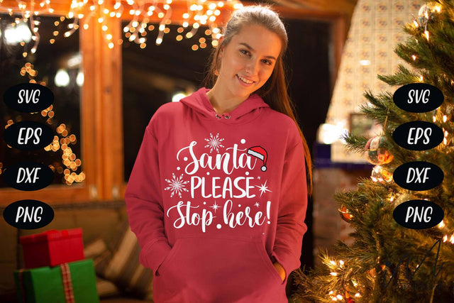 Santa please stop here svg, Santa Please Stop svg, Please Stop Here, Santa Stop Here, Christmas Santa svg, Santa t shirt svg SVG Isabella Machell 