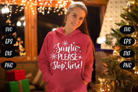 Santa please stop here svg, Santa Please Stop svg, Please Stop Here, Santa Stop Here, Christmas Santa svg, Santa t shirt svg SVG Isabella Machell 