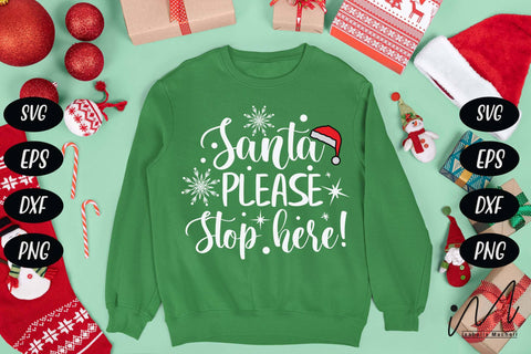 Santa please stop here svg, Santa Please Stop svg, Please Stop Here, Santa Stop Here, Christmas Santa svg, Santa t shirt svg SVG Isabella Machell 