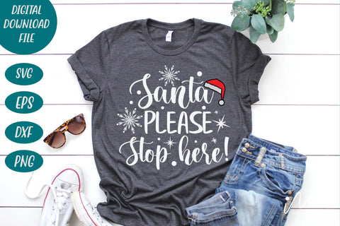 Santa please stop here svg, Santa Please Stop svg, Please Stop Here, Santa Stop Here, Christmas Santa svg, Santa t shirt svg SVG Isabella Machell 