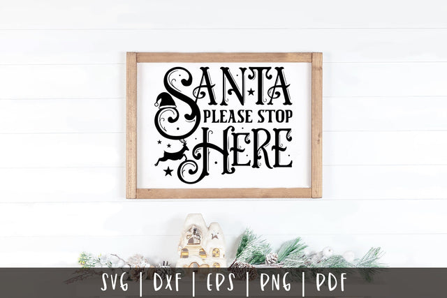 Santa Please Stop Here | Vintage Christmas SVG SVG CraftLabSVG 