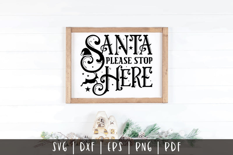 Santa Please Stop Here | Vintage Christmas SVG SVG CraftLabSVG 
