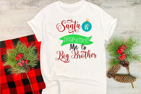 Santa Promoting Me to Big Brother I Christmas Ornament PNG Sublimation Happy Printables Club 