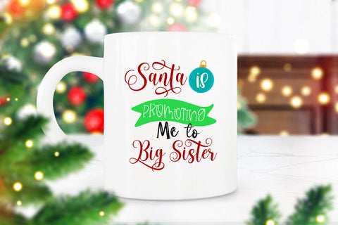 Santa Promoting Me to Big Sister I Christmas Ornament PNG Sublimation Happy Printables Club 