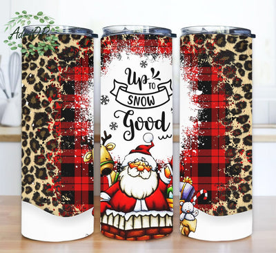 Santa Quote Cheetah Print Plaid Wrap 20oz Skinny Tumbler Png, Santa Tumbler, Christmas Santa Tumbler, Leopard Tumbler, Sublimation Tumbler Sublimation AdriOP 