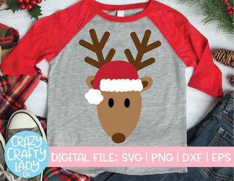 Santa Reindeer | Christmas SVG Cut File SVG Crazy Crafty Lady Co. 