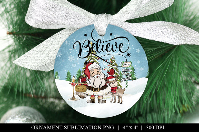 Santa & Reindeer Ornament Template For Sublimation Sublimation BijouBay 