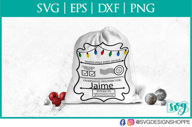 Santa Sack Christmas Lights SVG SVG SVG Design Shoppe 