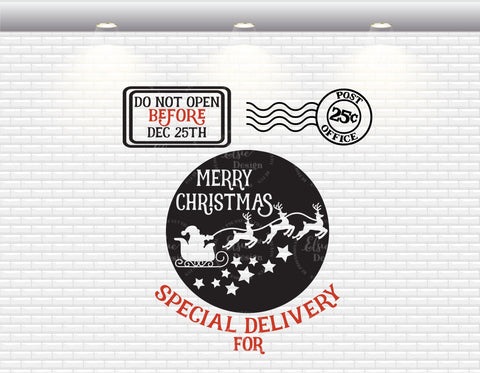 Santa Sack - Merry Christmas - SVG, PNG, DXF, EPS SVG Elsie Loves Design 