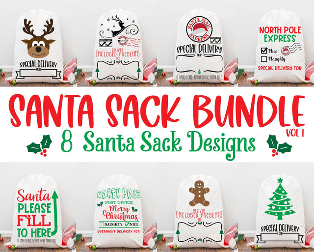 Santa Sack SVG Bundle | Christmas SVG | Santa SVG | Reindeer svg | North Pole svg | Santa Bag svg | Santa Hat svg | Gingerbread Man svg SVG What A Gem SVG 