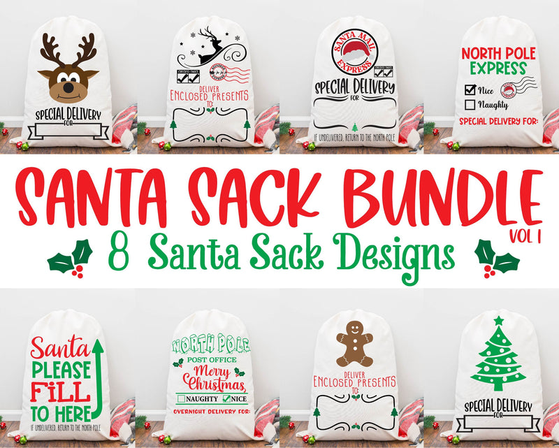 Santa Sack SVG Bundle | Christmas SVG | Santa SVG | Reindeer svg | North Pole svg | Santa Bag svg | Santa Hat svg | Gingerbread Man svg SVG What A Gem SVG 