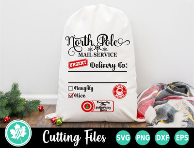 Santa Sack SVG | North Pole Mail Service SVG TrueNorthImagesCA 
