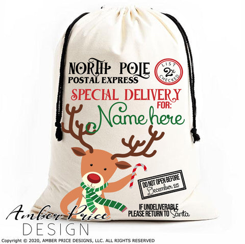 Santa Sack SVG PNG DXF | North Pole Express SVG | Special Delivery from Santa SVG | Santa Bag SVG | Kid's Christmas Stocking SVG | Amber Price Design SVG Amber Price Design 