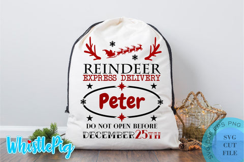 Santa Sack SVG Santa Bag Svg Special Delivery Svg Christmas SVG North Pole Svg Design Svg Cut File Dxf Png Eps Clipart Cricut Silhouette SVG Whistlepig Designs 