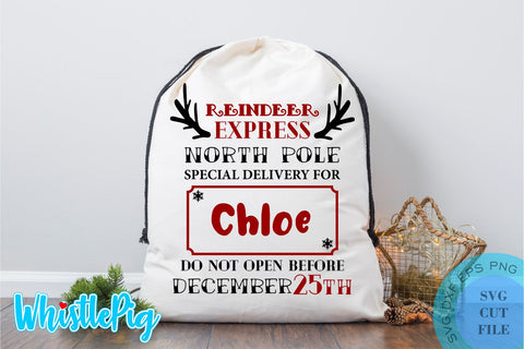 Santa Sack SVG Santa Bag Svg Special Delivery Svg Christmas SVG North Pole Svg Design Svg Cut File Dxf Png Eps Clipart Cricut Silhouette SVG Whistlepig Designs 