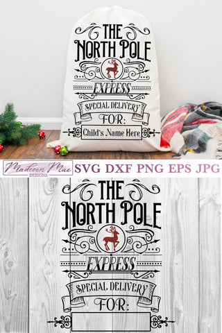 Santa Sack Svg, The North Pole Express SVG Madison Mae Designs 