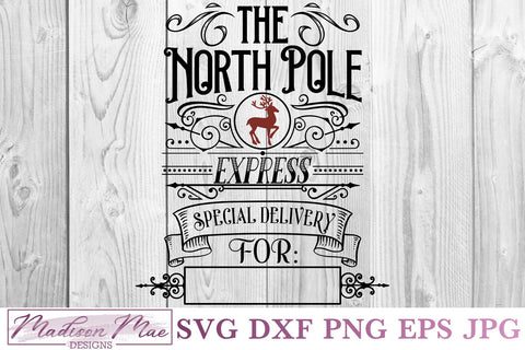 Santa Sack Svg, The North Pole Express SVG Madison Mae Designs 