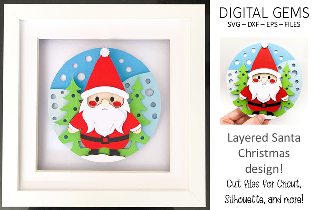 Santa shadowbox SVG Digital Gems 