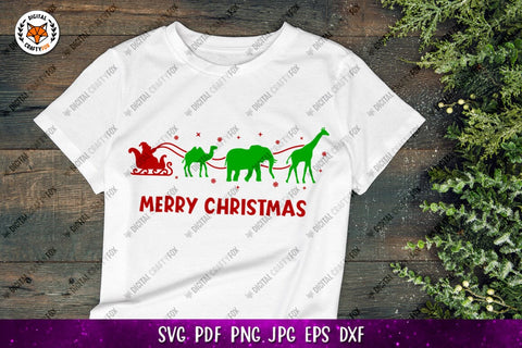Santa Sleigh Bundle SVG, Christmas Sleigh Silhouette SVG SVG Digital Craftyfox 