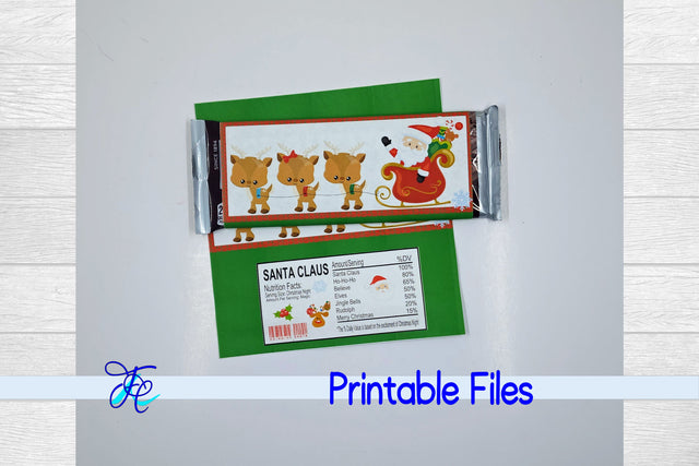 Santa Sleigh Candy Bar Wrapper SVG Family Creations 