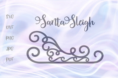 Santa Sleigh Christmas Clipart SVG, PNG, DXF, PDF, JPG SVG Digitals by Hanna 