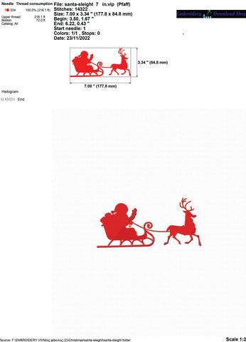 Santa Sleigh Embroidery/Applique DESIGNS embroidery-workshop 