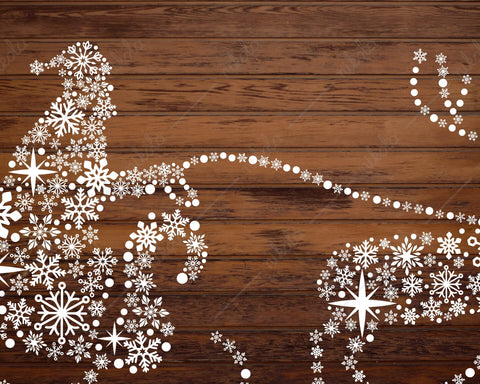 Santa Sleigh Snowflakes Reindeer PNG EPS PDF Sublimation nikola 