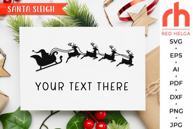 Santa Sleigh SVG - Christmas Reindeers Cut File SVG RedHelgaArt 
