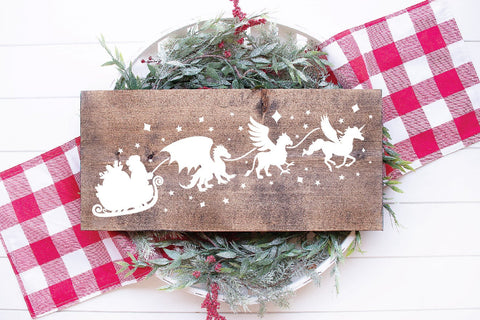 Santa Sleigh SVG - Santa and Mythical Animals SVG File SVG Old Market 