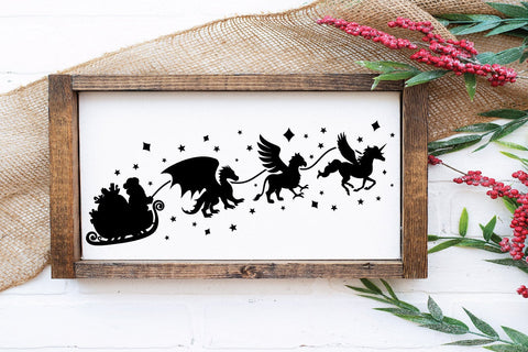 Santa Sleigh SVG - Santa and Mythical Animals SVG File SVG Old Market 