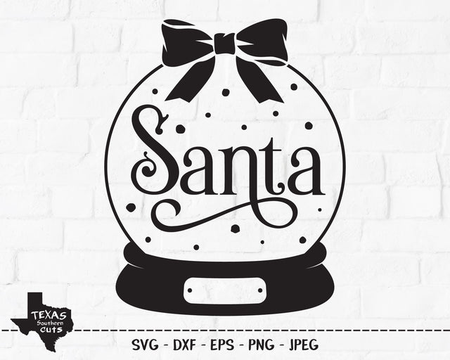 Santa Snow Globe | Christmas SVG SVG Texas Southern Cuts 
