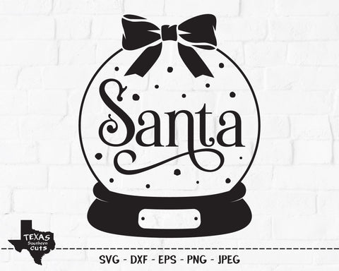 Santa Snow Globe | Christmas SVG SVG Texas Southern Cuts 