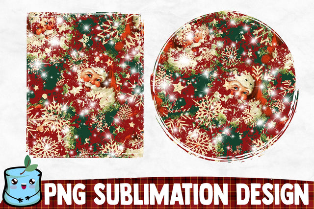 Santa Snowflakes Christmas Backgrounds Sublimation MintyMarshmallows 