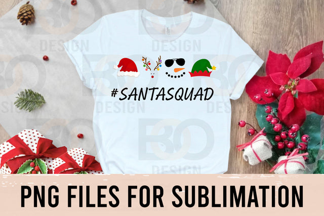 Santa Squad Sublimation Designs Downloads, Digital Download ,Sublimation Graphics,Merry Christmas,Squad Goals Christmas, Santa Png, elf png SVG BOO-design 